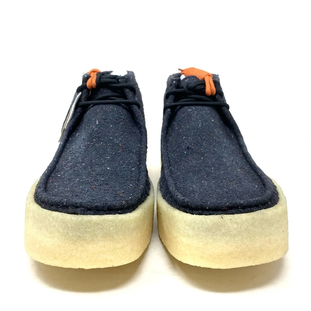 Clarks Wallabee Cup Boot Black Eco Leather Moc Toe Casual Chukka